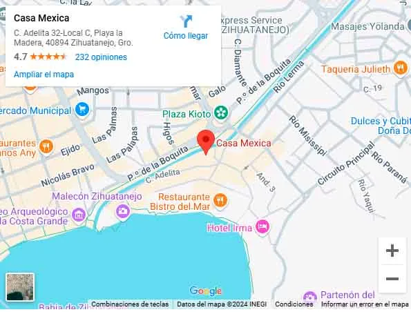 Mapa de localización de Casa Mexica en Colonia La Madera